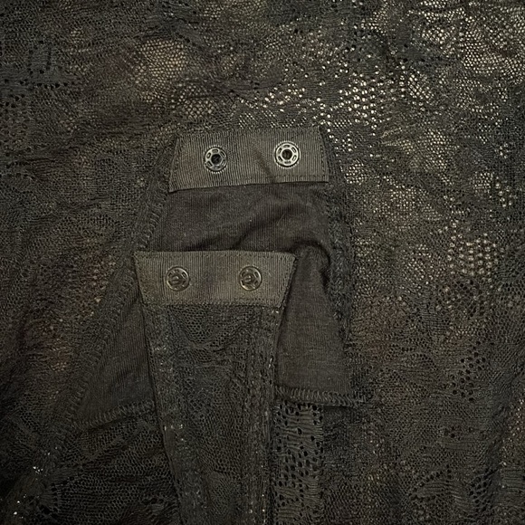 NWT Anthropologie The Harlowe Lace Bodysuit Size Large Black Long Sleeve large - Picture 11 of 14